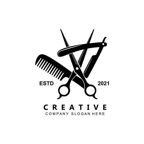 Barber Tool Scissors Logo Icon Background Symbol Vector Art At Vecteezy