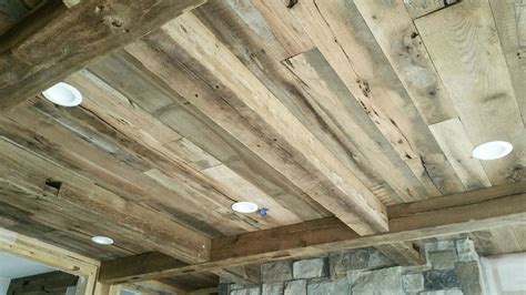 Beams And Milled Barnwood Ceiling From Antique Barnwood Reclaimers In