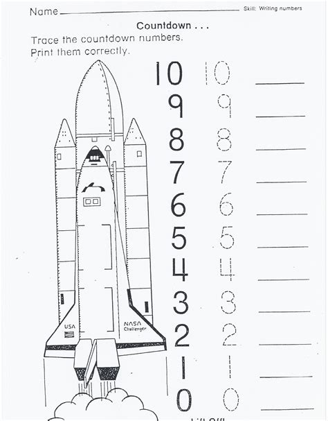 Space Theme Preschool Worksheets Printable Math Sheets For Kids