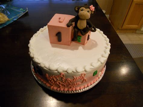 1st Birthday Monkey Cake With Chocolate Blocks And Abcs123s By Lisa