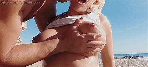 Sensual Blonde Gets Her Tits Rubbed Outdoors Hot Sex Picture
