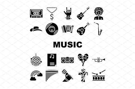 Music Genres Audio Performance Icons Industrial Stock Photos