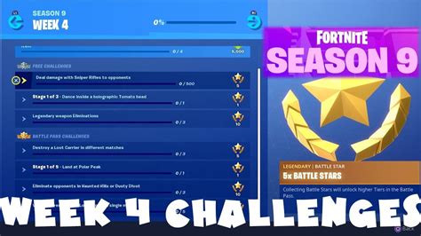 Chapter 1 All Week 4 Season 9 Challenges Guide Fortnite Battle