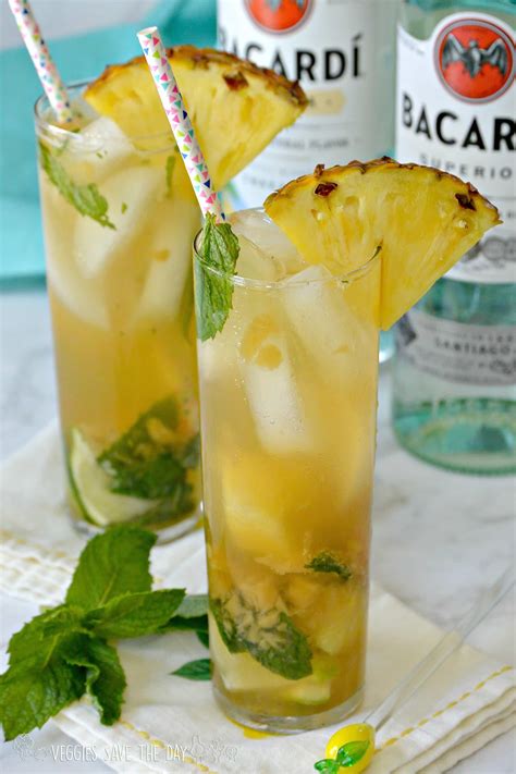 Fresh Pineapple Mojito Recipe Recipe Tropical Drink Recipes Pineapple Mojito Pineapple Recipes