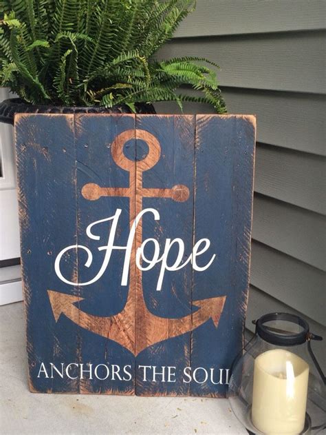 Hope Anchors The Soul Reclaimed Pallet Wood Sign By Signsfromthepines
