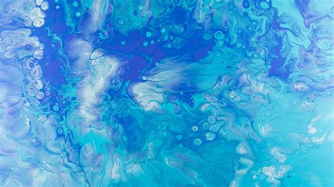 Blue White Paint Liquid Fluid Art 4k Hd Abstract