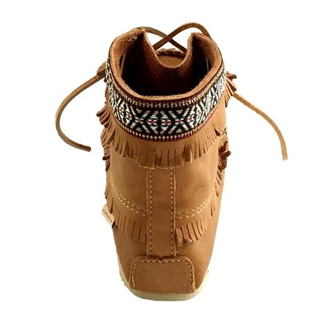 Authentic Native American Apache Style Moccasins With Fringes Indian