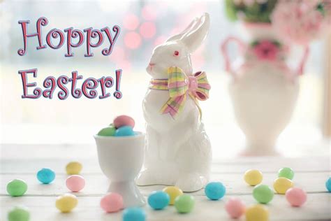 Hd Wallpaper White Ceramic Rabbit Figurine Happy Easter Easter
