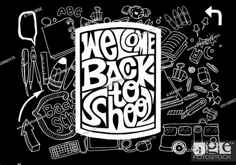 Welcome Back To School Vector Illustration On Background Stock Vector