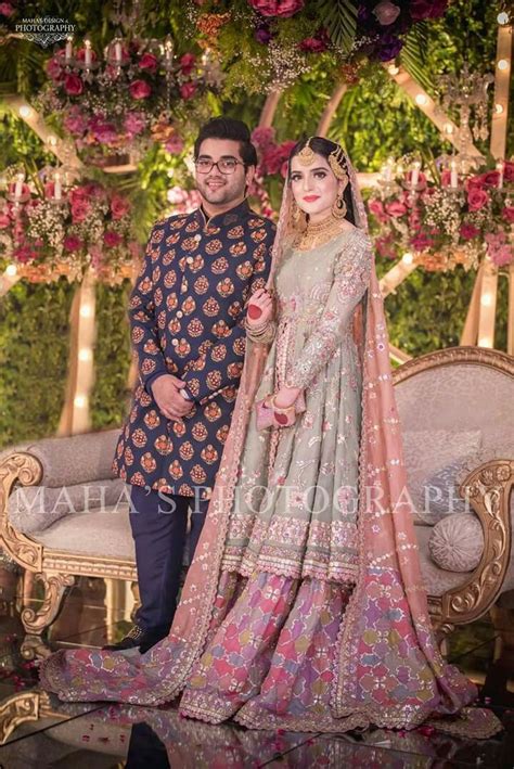 Beautiful Pakistani Wedding Couple Folk Dresses Traditions And