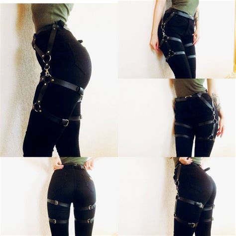 waist to thigh harness fetish harness leather leg garter etsy