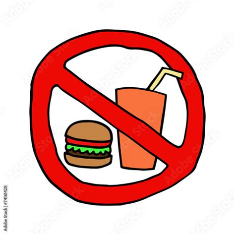 No Food Or Drink Sign Cartoon