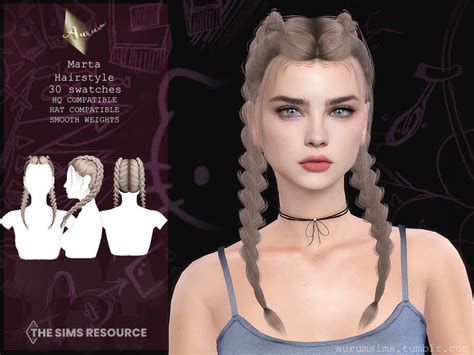 Double Braided Hairstyle Marta By Aurummusik Cc The Sims