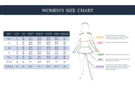 Inseam Size Chart Womens