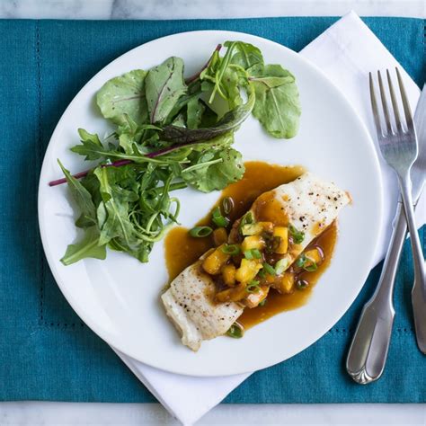 Halibut With Pineapple Soy Ginger Sauce