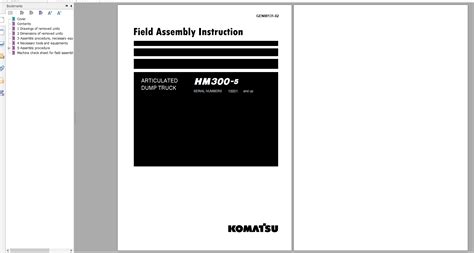 Komatsu Hm300 5 Articulated Dump Truck Field Assembly Instruction Gen00131 02 2019