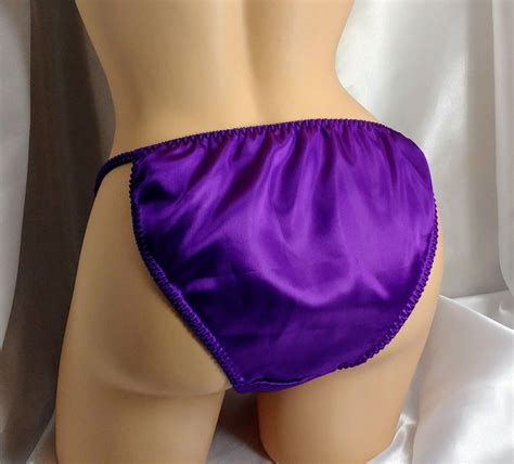 purple satin string bikini panties classic style fit… gem