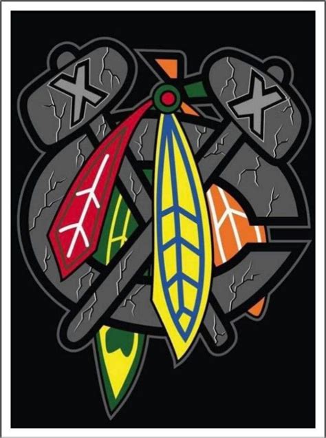Chicago Blackhawks Feathers And Tomahawks Chicago
