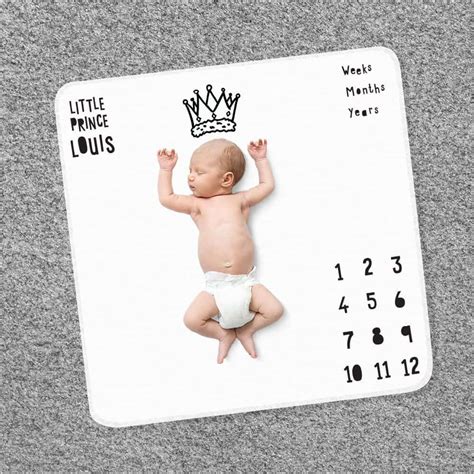 Elephant milestone baby blanket personalized baby gift boy ...