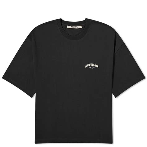 Aboutblank Arched Logo T Shirt Black And Ecru End