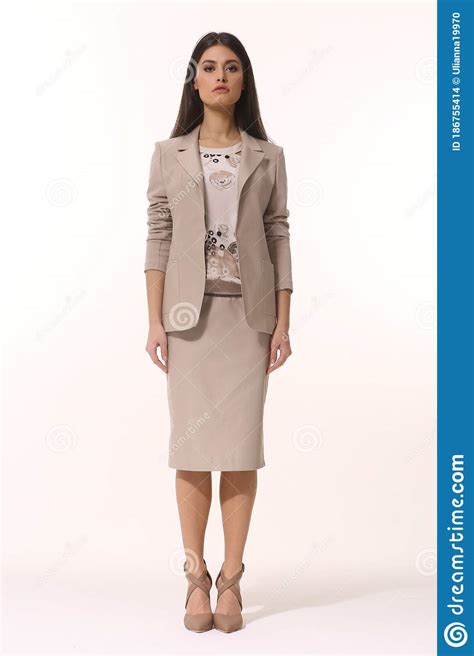 Indian Business Woman Executive Posing In Official Suit Full Body Photo