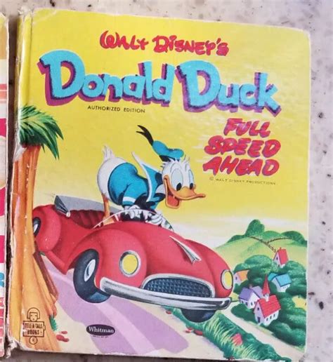 Vintage 1953 Whitman Tell A Tale Book Donald Duck Fulll Speed Ahead