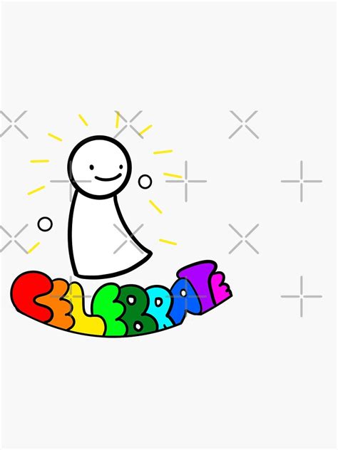 Dream Blob “celebrate” Sticker By Macaronislothco Redbubble