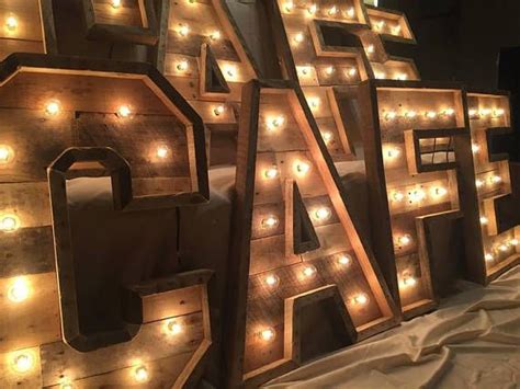 30 Lighted Marquee Letters Large Wood Letters Etsy Lighted Marquee