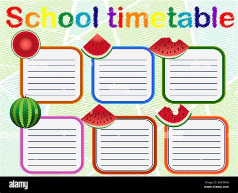 School Timetable A Weekly Curriculum Design Template Scalable Graphic