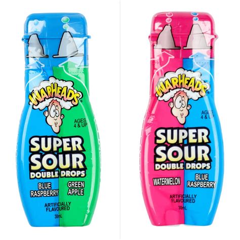 Warheads Super Sour Double Drops Assorted Big W Sour Candy Gum