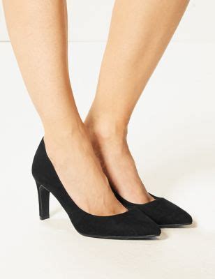 Wide Fit Stiletto Heel Pointed Court Shoes M S Collection M S In