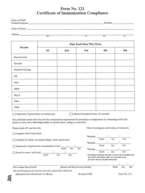 Vaccine Card Template Mississippi 2008 2024 Form Fill Out And Sign
