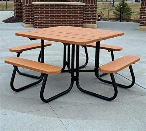 Jayhawk Plastics Square Outdoor Picnic Table 4 Pb4 Sqpic Picnic Tables Worthington Direct