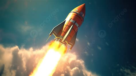 Illustration Of A Rocket In Stunning 3d Rendering Background Space