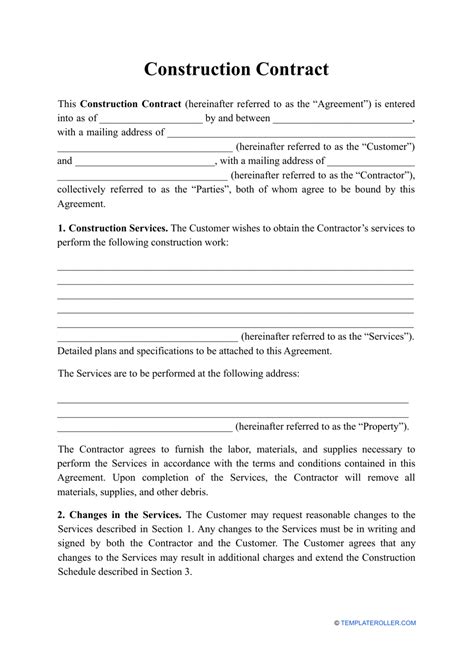 Free Printable Construction Contracts Web How To Write