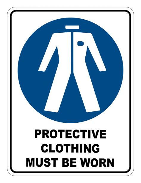 protective clothing must be worn mandatory safety sign safety signs warehouse