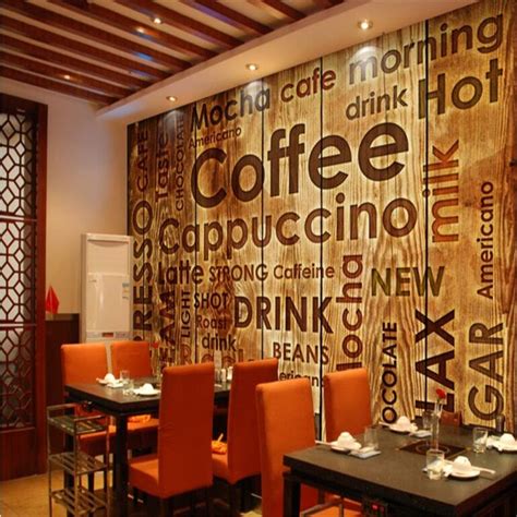 Design your everyday with removable coffee shop wallpaper you'll love. beibehang Custom Nonwovens Wallpaper Coffee Shop English ...