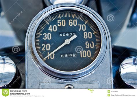 Vintage Speedometer Stock Photo Image Of Vehicle Gauge 57501436