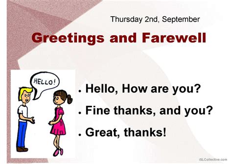 Greetings And Farewell Discussion St English Esl Powerpoints