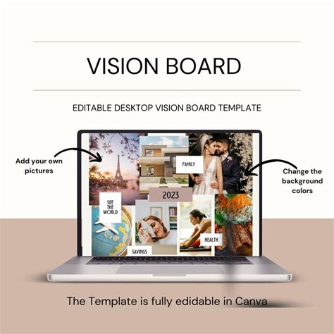 Vision Board Template Instant Download Digital Vision Board Template