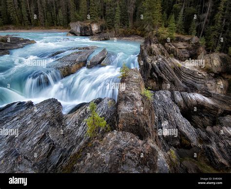 Kicking Horse River And Natural Bridge Falls In British Columbias