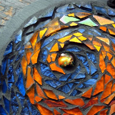 Fire Spiral Mosaic Mandala By Margaret Almon Glass Mosaic Art Mosaic