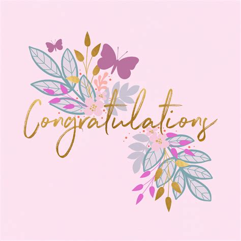Butterflies And Flowers Engagement Congratulations Card Greetings