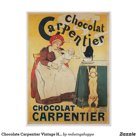 Chocolate Carpentier Vintage Hot Chocolate Ad Art Poster Zazzle Posters Art Prints Poster
