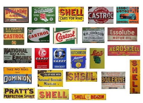 118 Scale Model Vintage Garage Signs Set 4 Stickersdecals Gloss