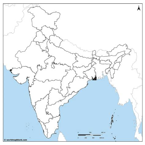 Blank Map Of India Printable Outline Map Of India PDF