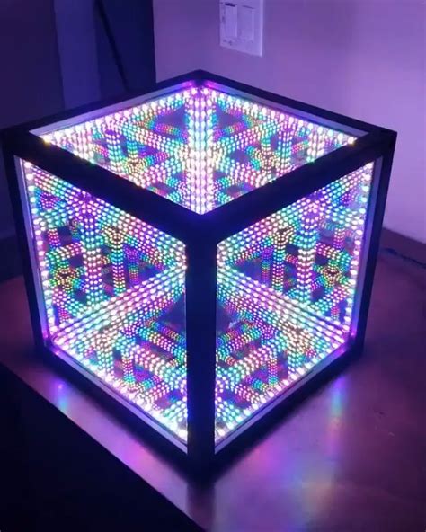 Hypercube In Action Beamazed Infinity Mirror Diy Infinity Lights Cube
