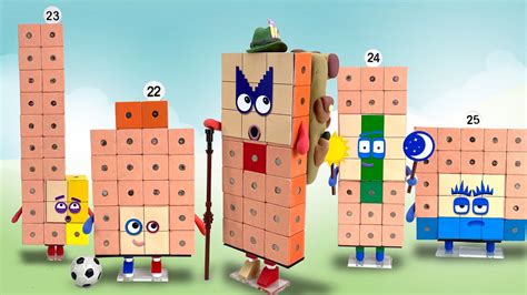 Diy Numberblocks Toys 21 To 25 Magnetic Cubes Poseable Figures