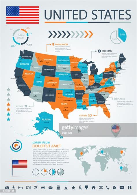 Map Of United States Infographic Vector High Res Vector Graphic Getty