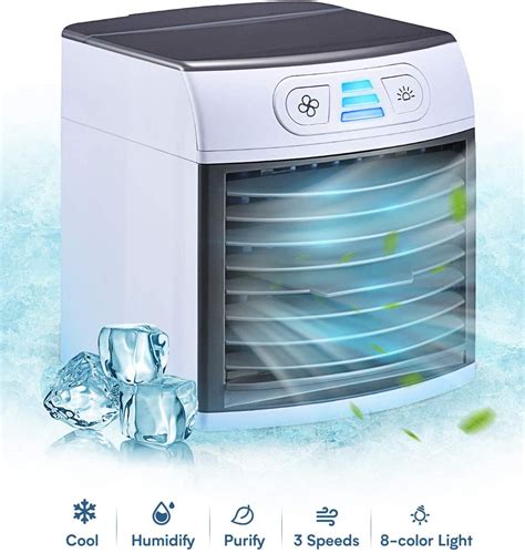 This mini portable air conditioner utilizes advanced hydro chill technology to transform hot air into a cool pleasant breeze. Breezy Arctic Cooler Air Cooler Portable Fan Mini Air ...